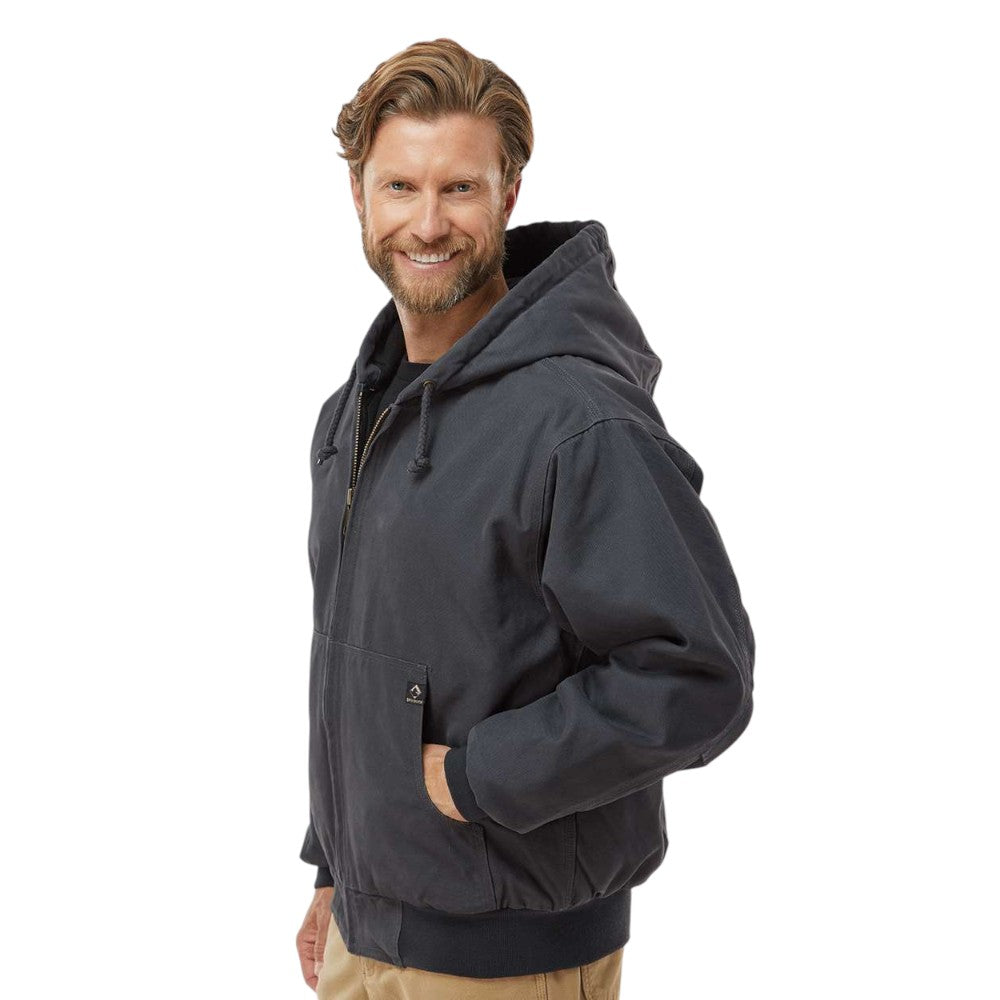 Dri-Duck Men's Cheyenne Boulder Cloth™ Hooded Jacket with Tricot Quilt Lining - Charcoal