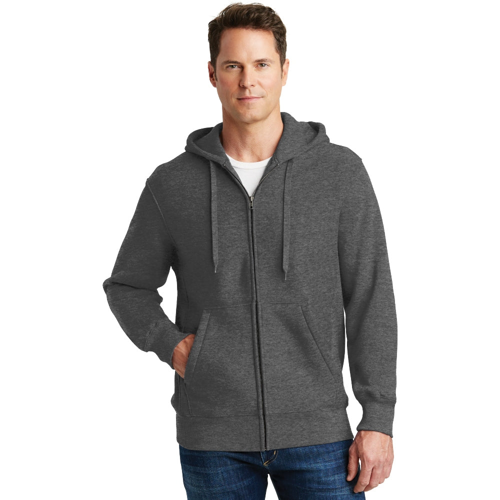 Sport-Tek® Super Heavyweight Full-Zip Hooded Sweatshirt - Graphite Heather
