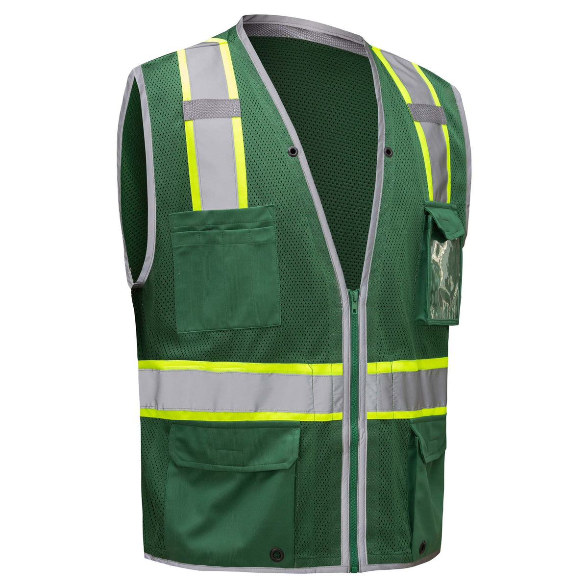 GSS Safety Vest 1712 Enhanced Visibility Hype-Heavy Duty Safety Vest - Dark Green