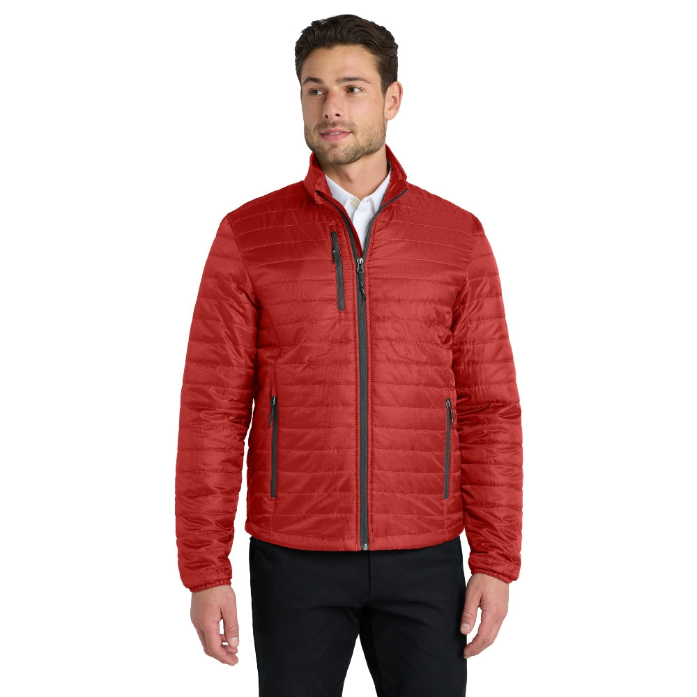 Port Authority® Packable Puffy Jacket - Fire Red/Graphite