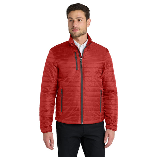 Port Authority® Packable Puffy Jacket - Fire Red/Graphite