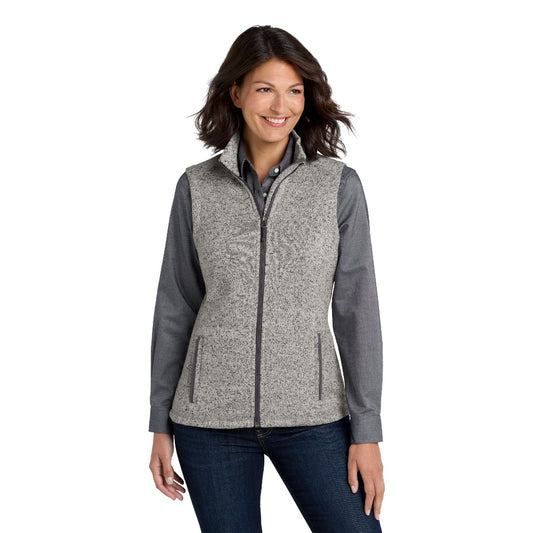 Port Authority® Women's Sweater Fleece Vest - Grey Heather