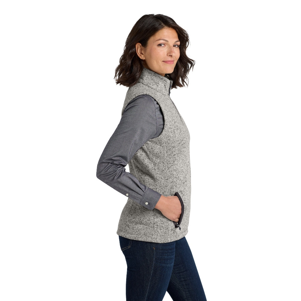 Port Authority® Women's Sweater Fleece Vest - Grey Heather