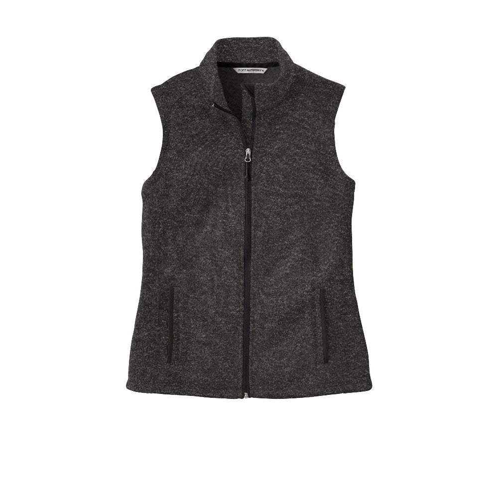 Port Authority® Women's Sweater Fleece Vest - Black Heather