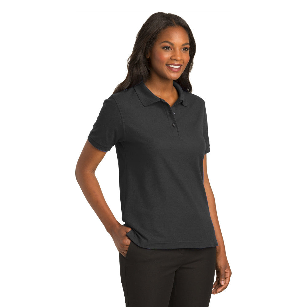 Port Authority® Women's Silk Touch™ Polo - Charcoal Heather Grey