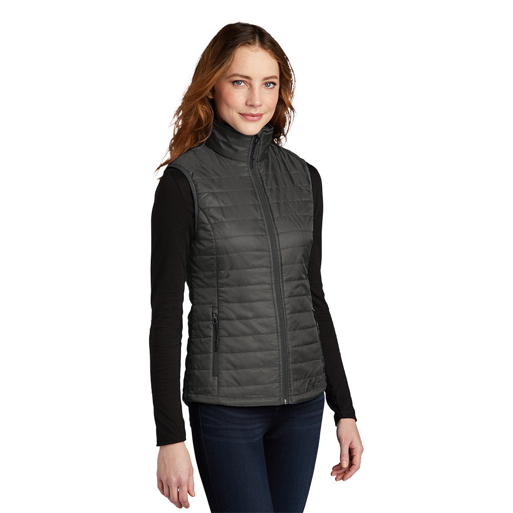 Port Authority® Women's Packable Puffy Vest - Sterling Grey/Graphite