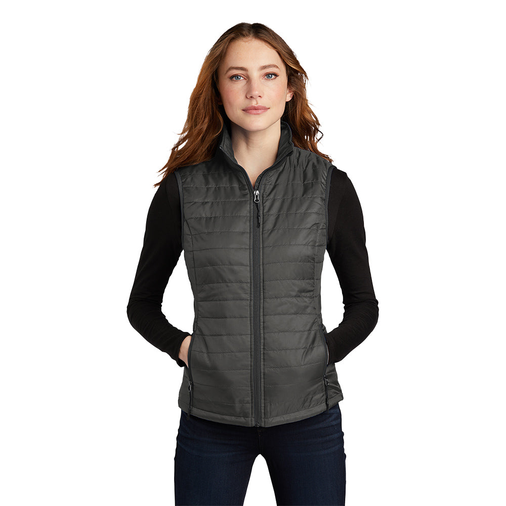 Port Authority® Women's Packable Puffy Vest - Sterling Grey/Graphite