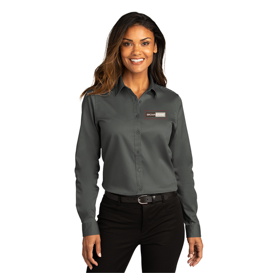 Port Authority® Women's Long Sleeve SuperPro React ™ - Storm Grey