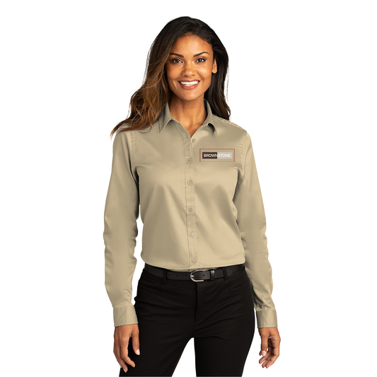 Port Authority® Women's Long Sleeve SuperPro React ™ - Wheat