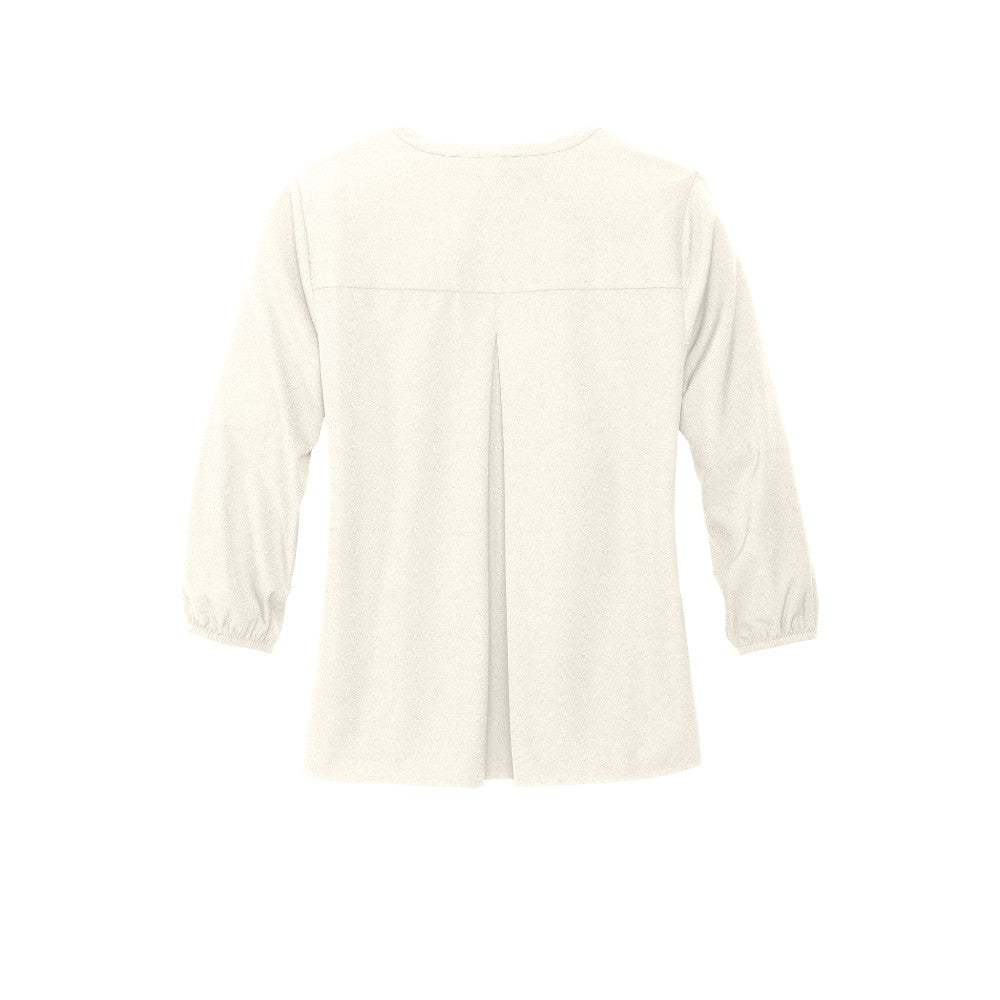 Mercer+Mettle® Women's Stretch Crepe 3/4-Sleeve Blouse - Ivory Chiffon