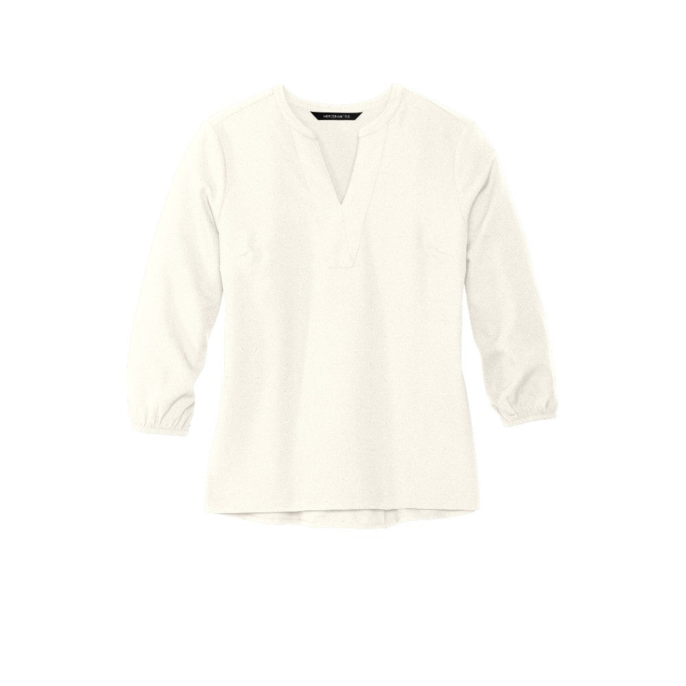 Mercer+Mettle® Women's Stretch Crepe 3/4-Sleeve Blouse - Ivory Chiffon