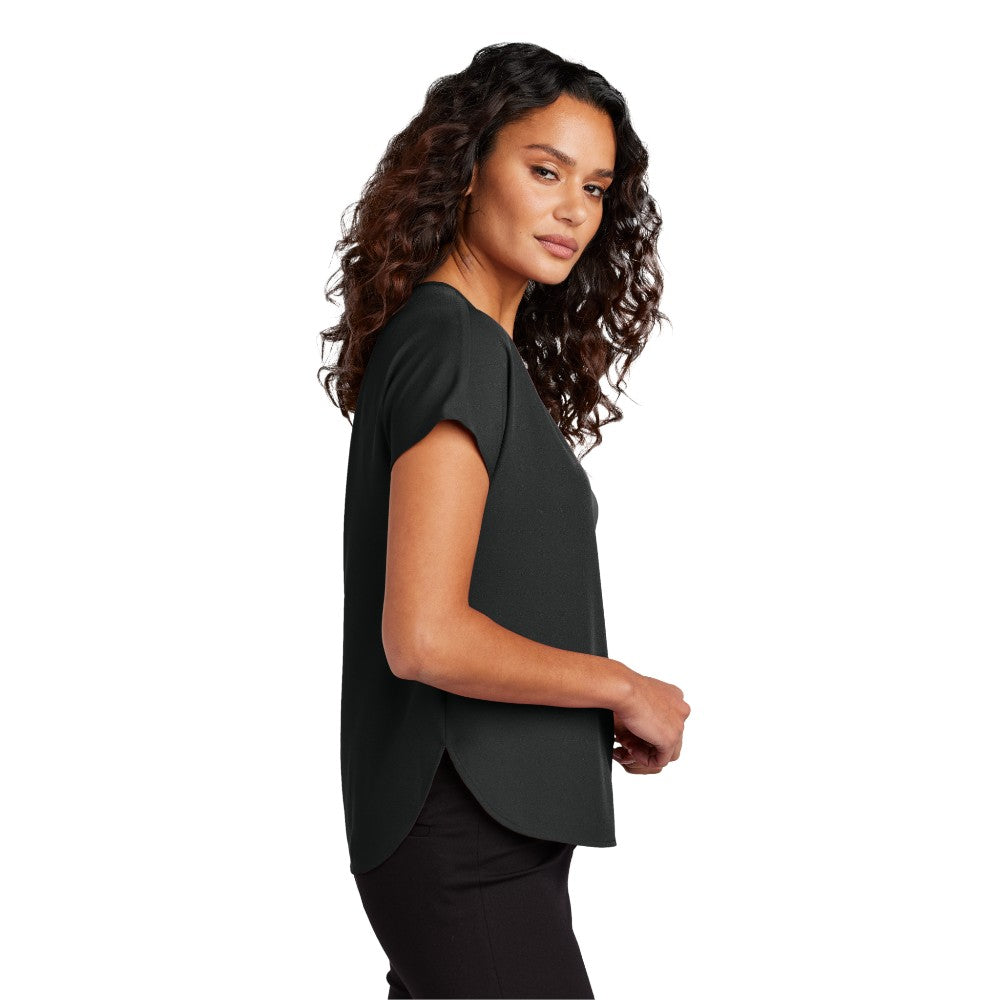 Mercer+Mettle® Women's Stretch Crepe Crew - Deep Black