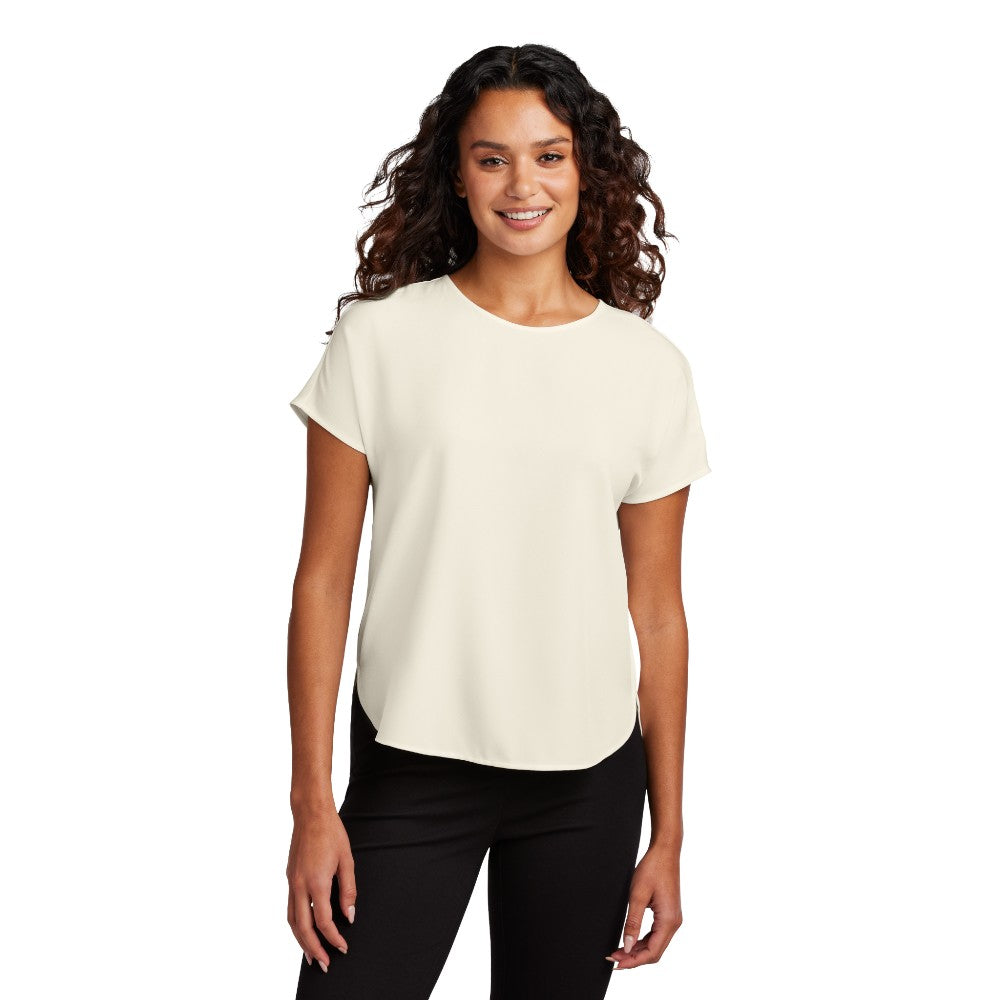 Mercer+Mettle® Women's Stretch Crepe Crew - Ivory Chiffon