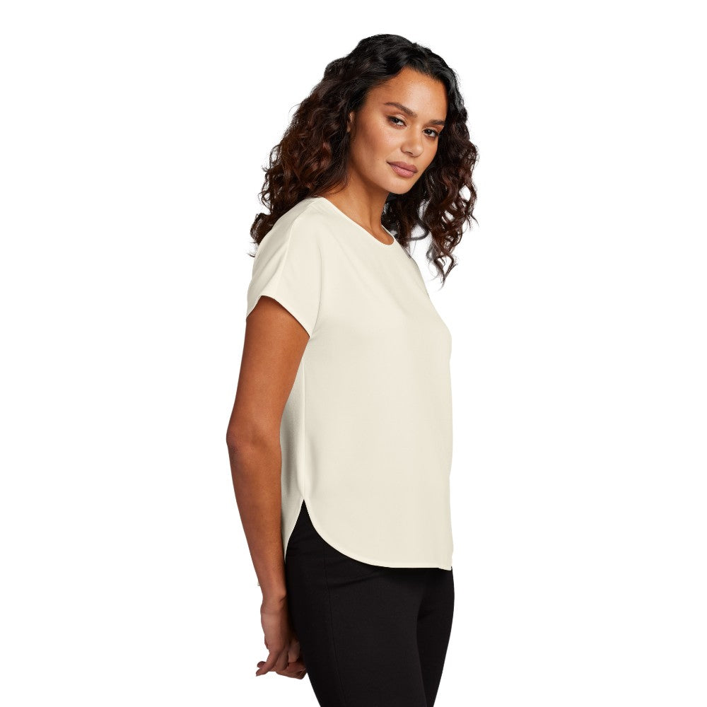 Mercer+Mettle® Women's Stretch Crepe Crew - Ivory Chiffon