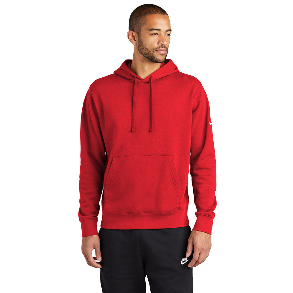 Nike Club Fleece Sleeve Swoosh Pullover Hoodie - University Red