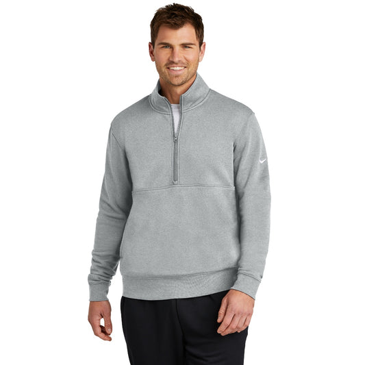Nike Club Fleece Sleeve Swoosh 1/2-Zip - Dark Grey Heather