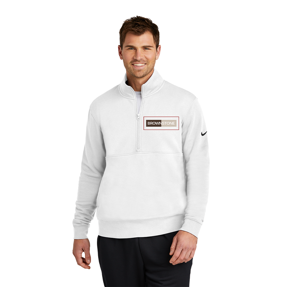 Nike Club Fleece Sleeve Swoosh 1/2-Zip - White