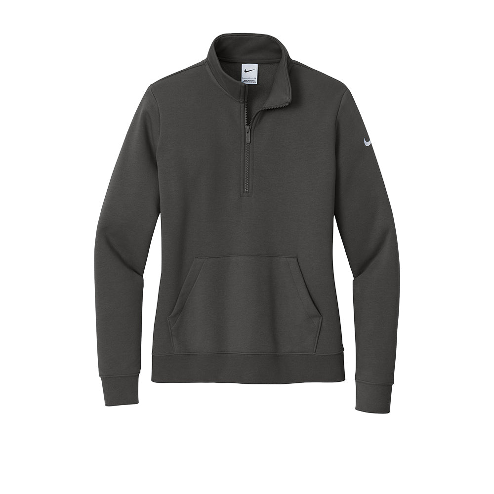 Nike Women's Club Fleece Sleeve Swoosh 1/2-Zip - Anthracite