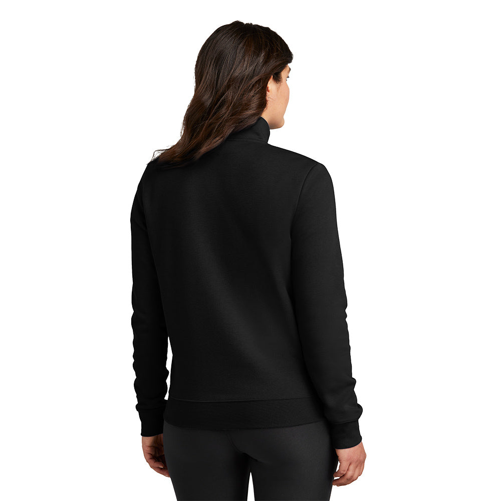 Nike Women's Club Fleece Sleeve Swoosh 1/2-Zip - Black
