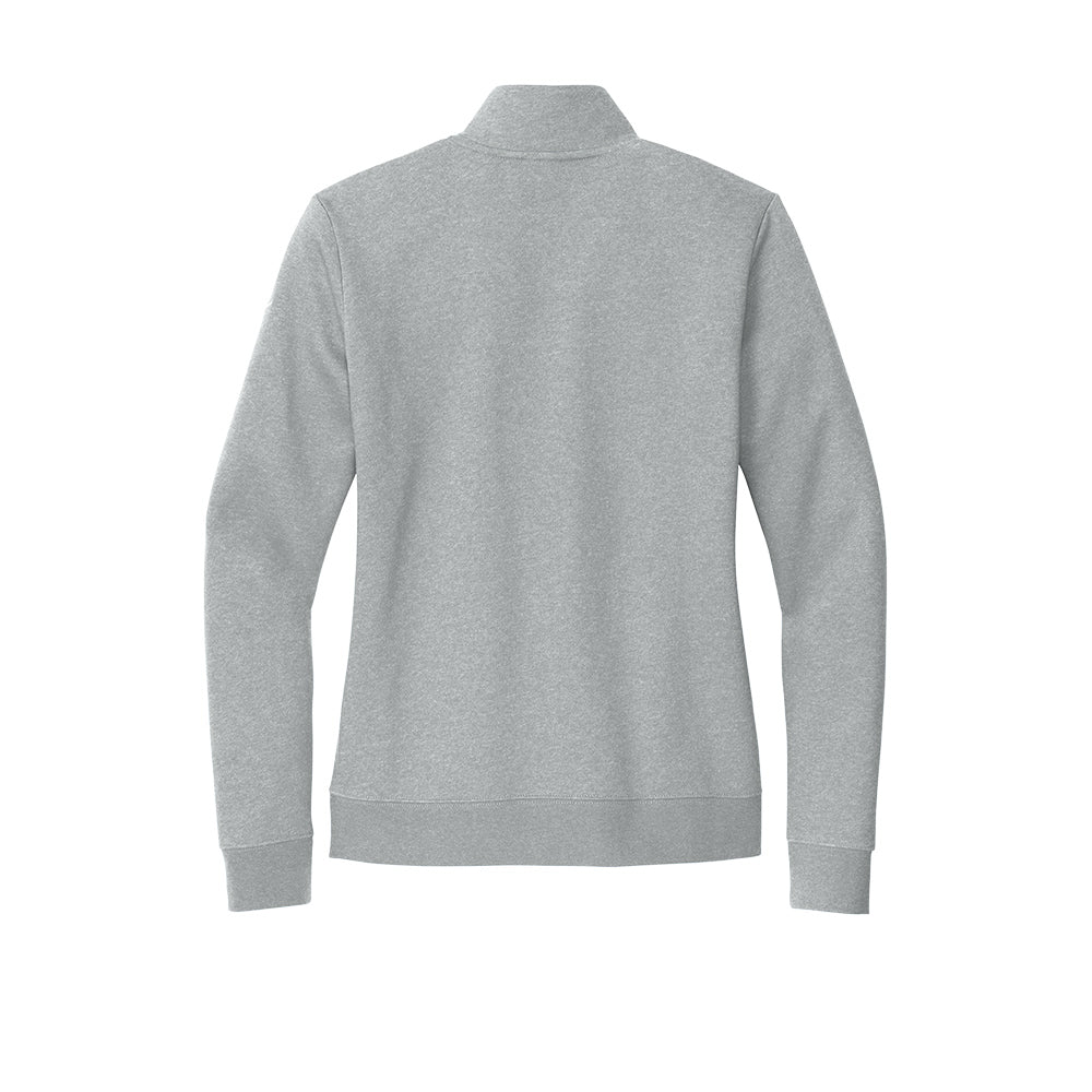 Nike Women's Club Fleece Sleeve Swoosh 1/2-Zip - Dark Grey Heather
