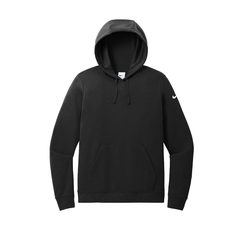 Nike Women's Club Fleece Sleeve Swoosh Pullover Hoodie - Black