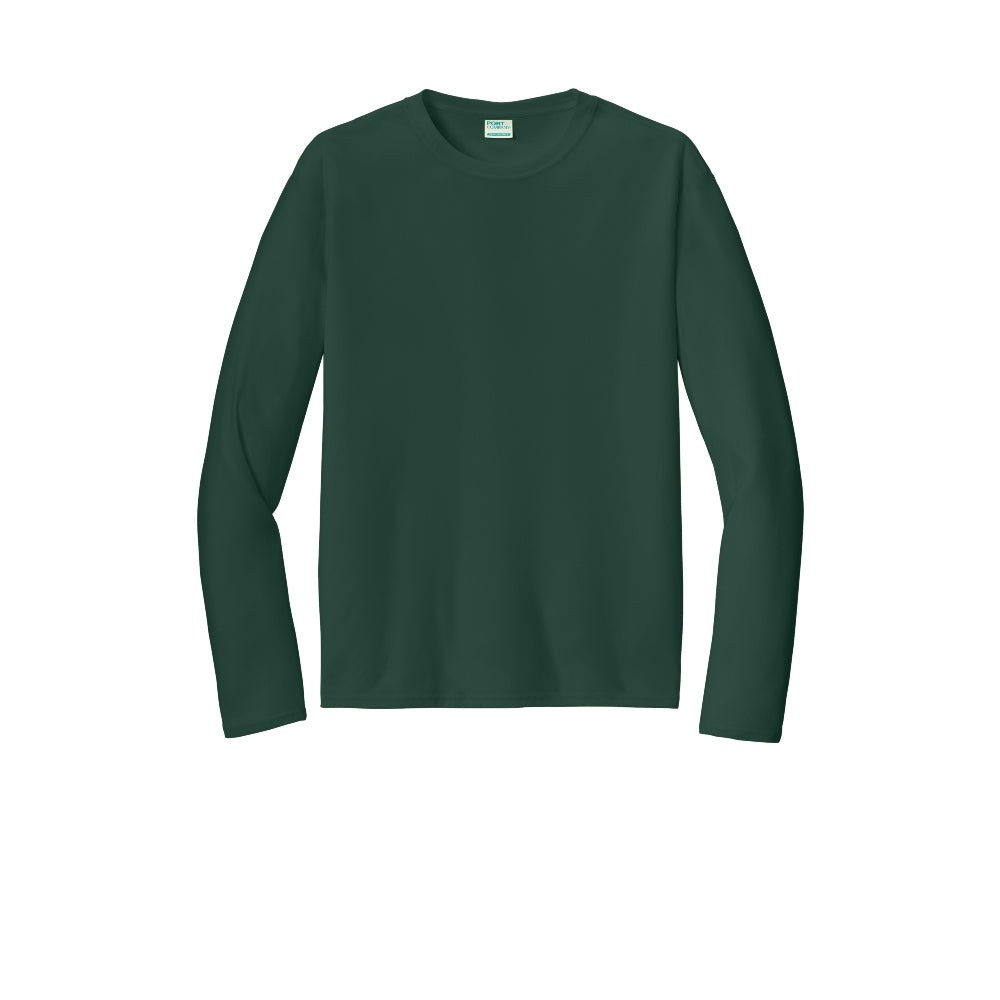Port & Co™ Long Sleeve Performance Tee - Dark Green