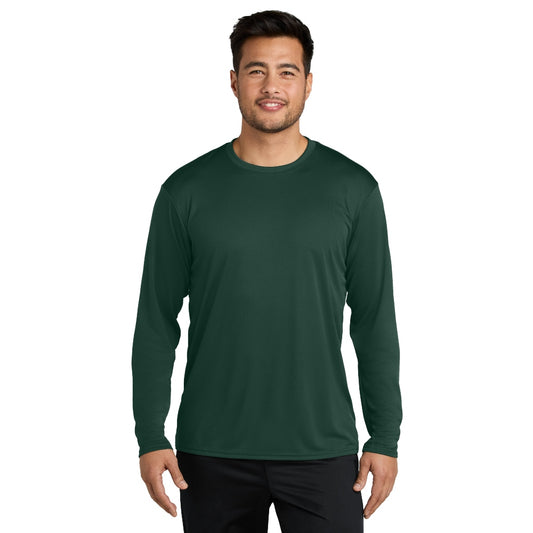 Port & Co™ Long Sleeve Performance Tee - Dark Green