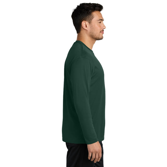 Port & Co™ Long Sleeve Performance Tee - Dark Green