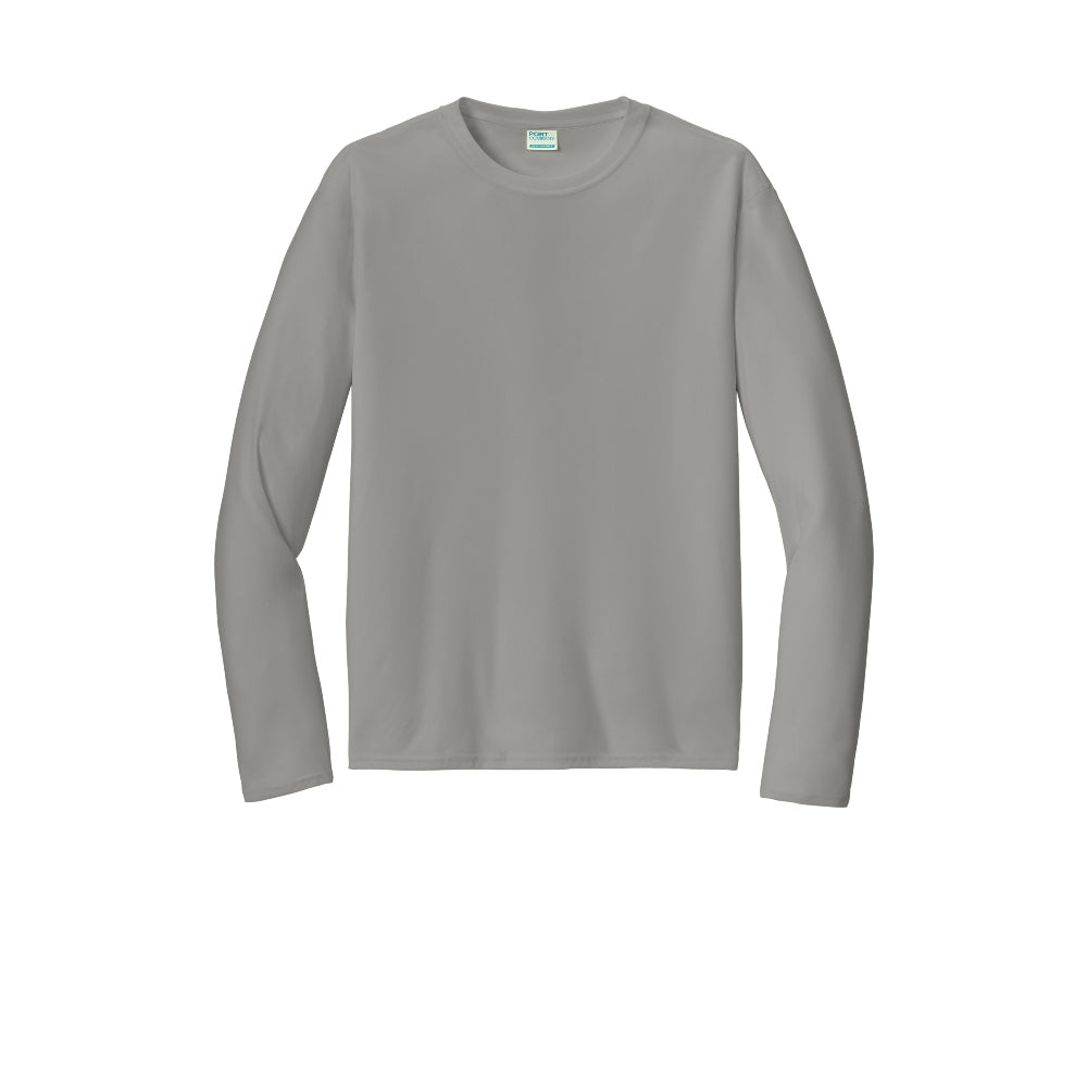 Port & Co™ Long Sleeve Performance Tee - Grey Concrete