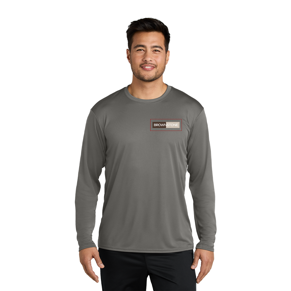 Port & Company® Long Sleeve Performance Tee - Grey Concrete