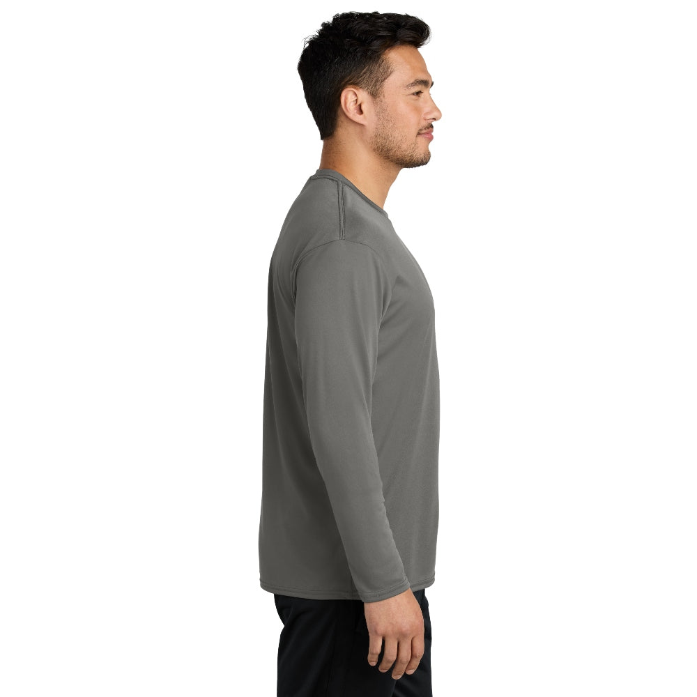 Port & Co™ Long Sleeve Performance Tee - Grey Concrete