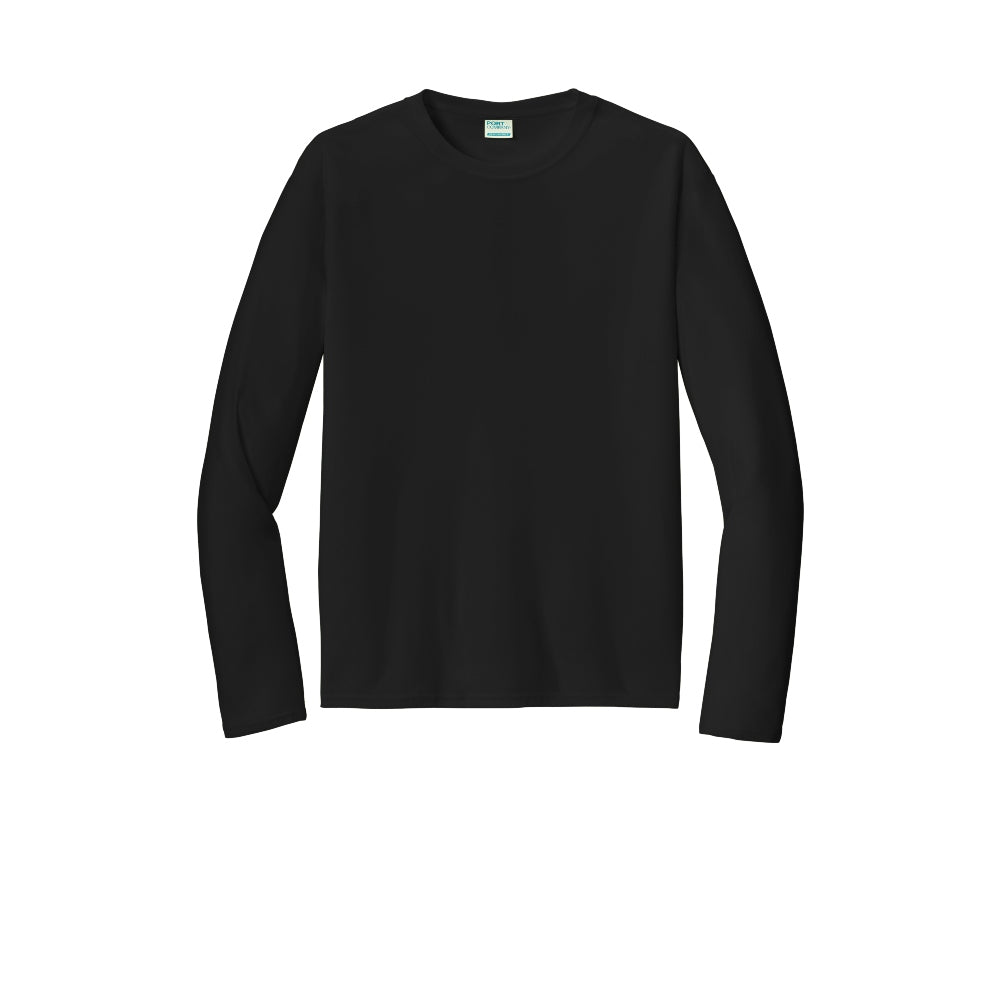 Port & Co™ Long Sleeve Performance Tee - Jet Black