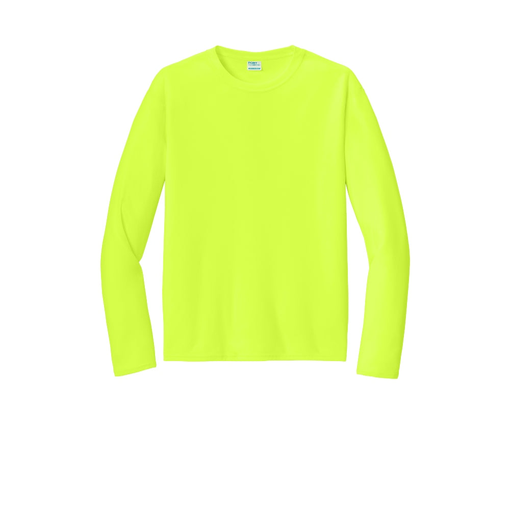 Port & Co™ Long Sleeve Performance Tee - Neon Yellow
