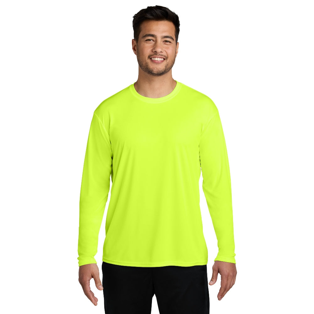 Port & Co™ Long Sleeve Performance Tee - Neon Yellow