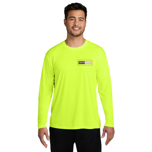 Port & Co™ Long Sleeve Performance Tee - Neon Yellow