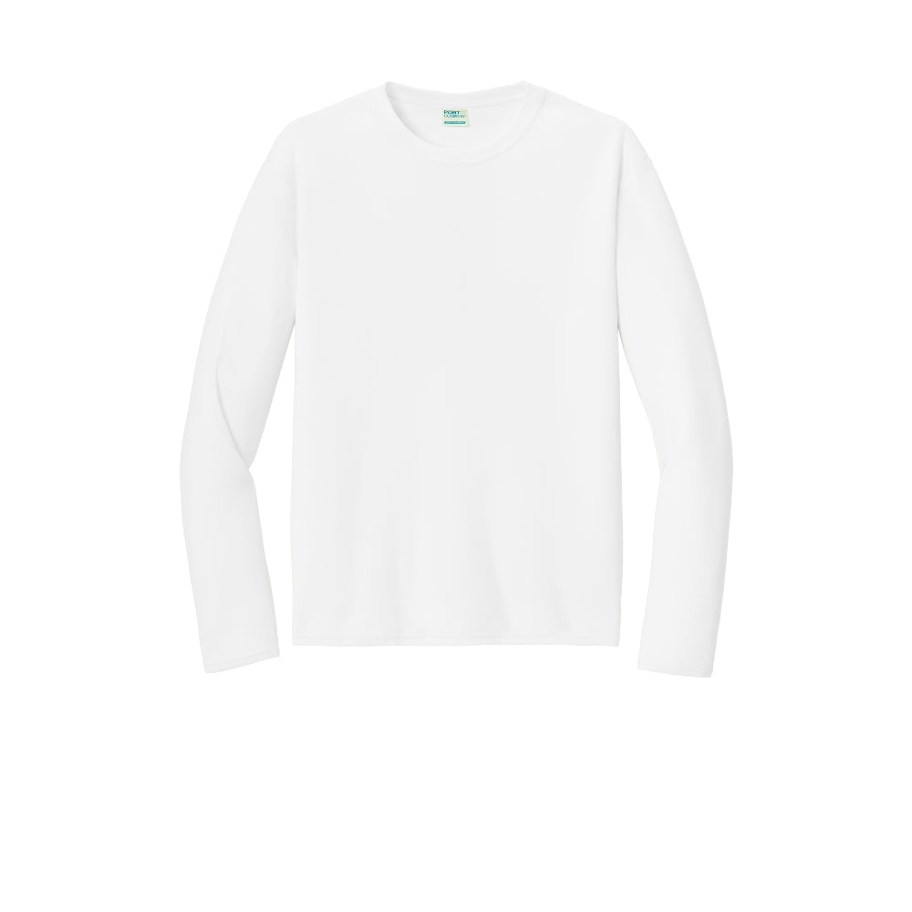Port & Co™ Long Sleeve Performance Tee - White
