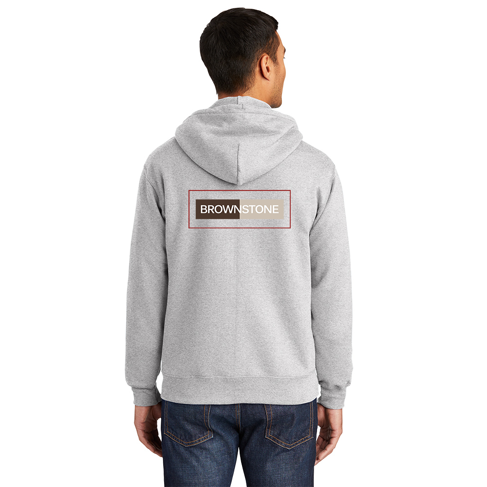 Port & Co™ Essential Fleece Full-Zip Hooded Sweatshirt - Ash
