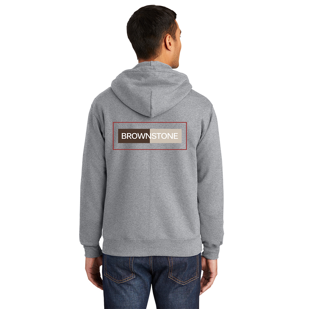 Port & Co™ Essential Fleece Full-Zip Hooded Sweatshirt - Athletic Heather