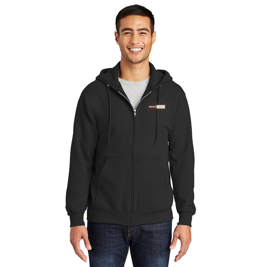 Port & Co™ Essential Fleece Full-Zip Hooded Sweatshirt - Jet Black
