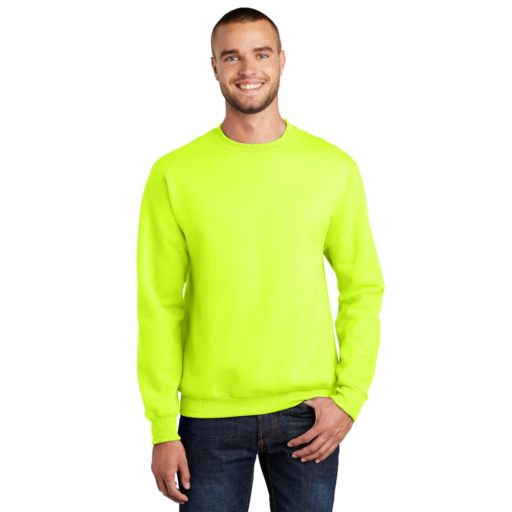 Port & Co™ Essential Fleece Crewneck Sweatshirt - Safety Green