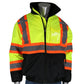 PIP 333-1745 Type R Class 3 Two-Tone Black Bottom Bomber Jacket with Quilted Built-In Liner - Yellow/Lime