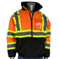 PIP 333-1745 Type R Class 3 Two-Tone Black Bottom Bomber Jacket with Quilted Built-In Liner - Orange