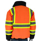 PIP 333-1745 Type R Class 3 Two-Tone Black Bottom Bomber Jacket with Quilted Built-In Liner - Orange