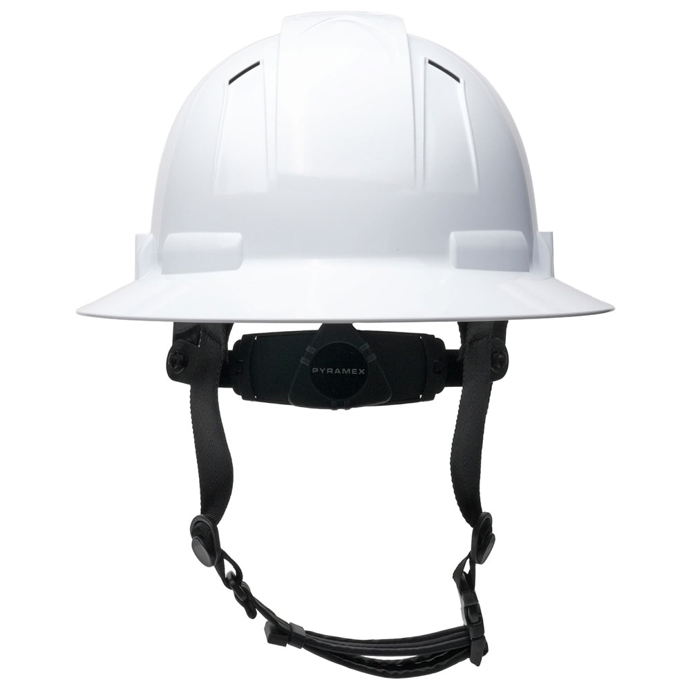 Pyramex HPT256110 Ridgeline T2 Full Brim Hard Hat - 6-Point Ratchet Suspension - White