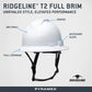 Pyramex HPT256110 Ridgeline T2 Full Brim Hard Hat - 6-Point Ratchet Suspension - White