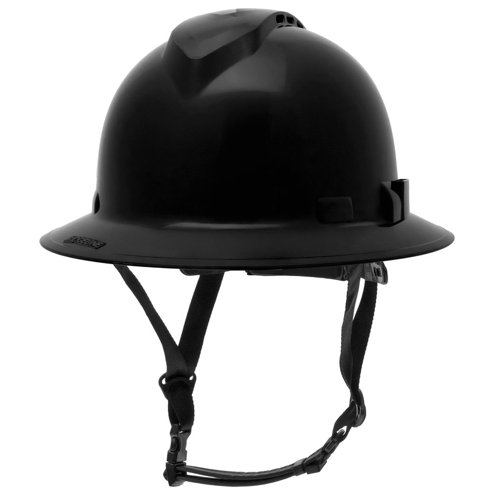 Pyramex HPT256110 Ridgeline T2 Full Brim Hard Hat - 6-Point Ratchet Suspension - Black