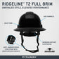 Pyramex HPT256110 Ridgeline T2 Full Brim Hard Hat - 6-Point Ratchet Suspension - Black