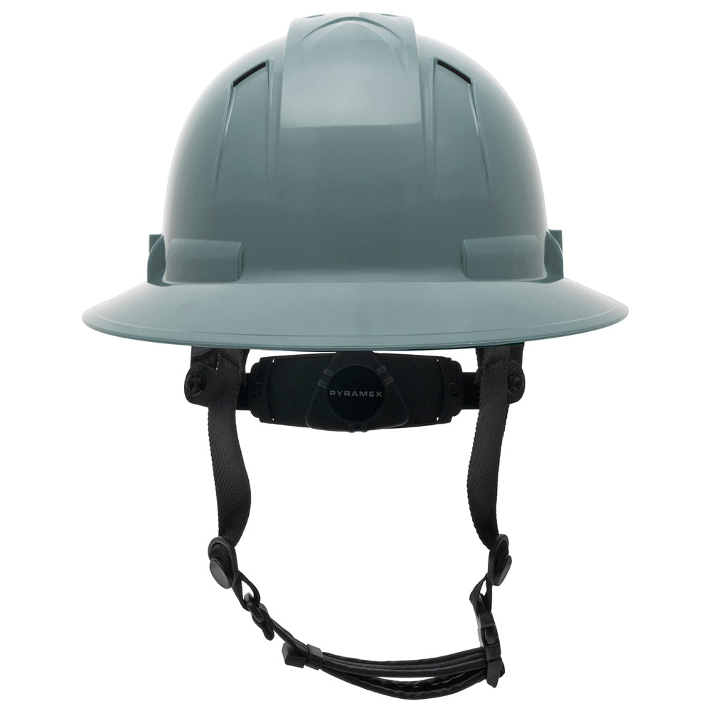 Pyramex HPT256110 Ridgeline T2 Full Brim Hard Hat - 6-Point Ratchet Suspension - Gray