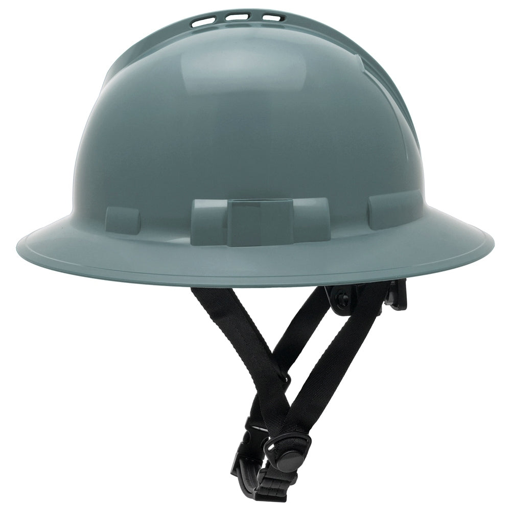 Pyramex HPT256110 Ridgeline T2 Full Brim Hard Hat - 6-Point Ratchet Suspension - Gray