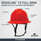 Pyramex HPT256110 Ridgeline T2 Full Brim Hard Hat - 6-Point Ratchet Suspension - Red